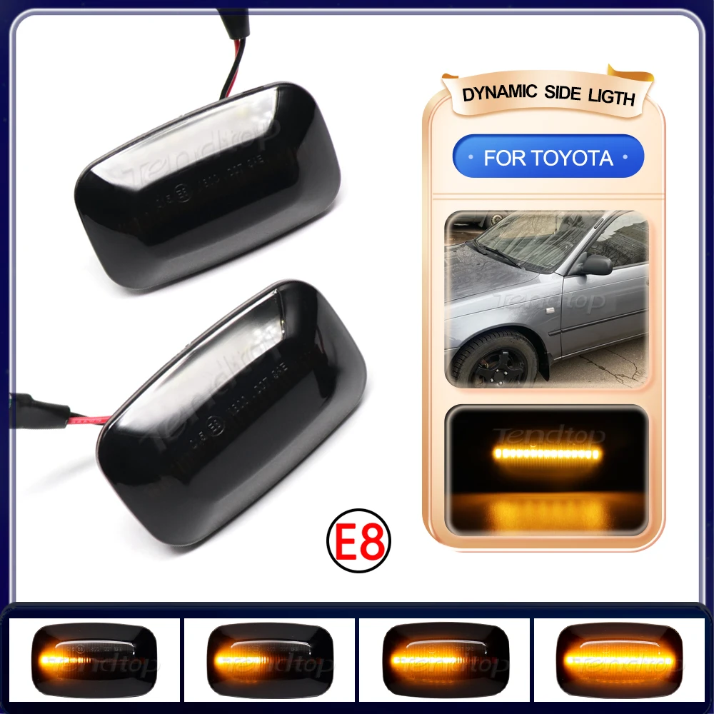 Dynamic Turn Signal Light Sequential Side Marker Lamp Indicator For Toyota Landcruiser Land Cruiser 70 80 100 Series 1998-2007