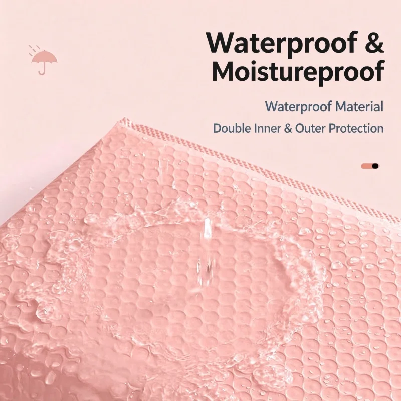 100Pcs Naked Pink Bubble Bag Envelope Mailing Shipping Packaging Business Supplies Self Seal Bubble Waterproof Express Bag