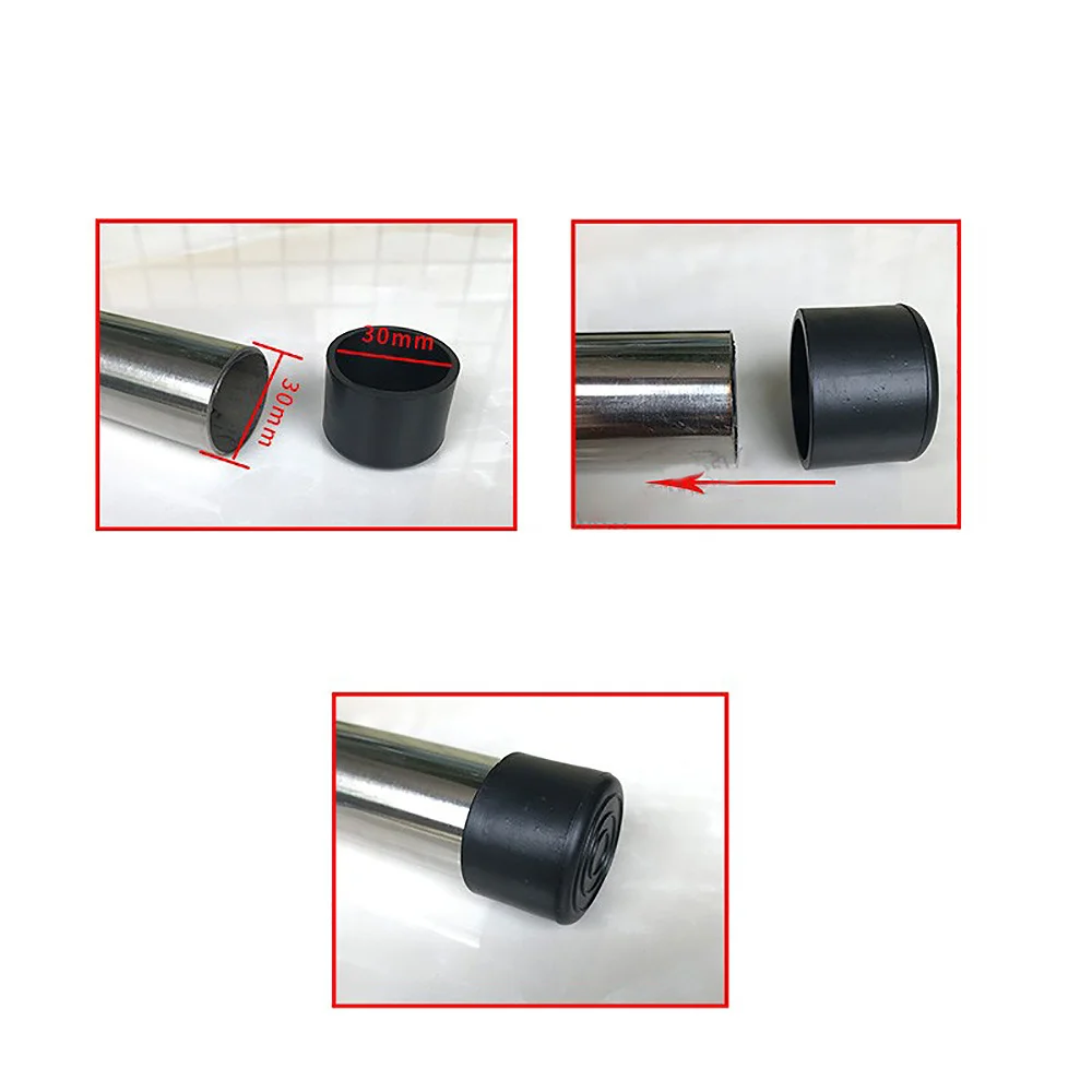 6mm-63mm de borracha macia engrossado cadeira pé almofada pvc blanking bungs preto redondo anti-skid desgastar-resistente tampões tampas de encaixe de tubulação