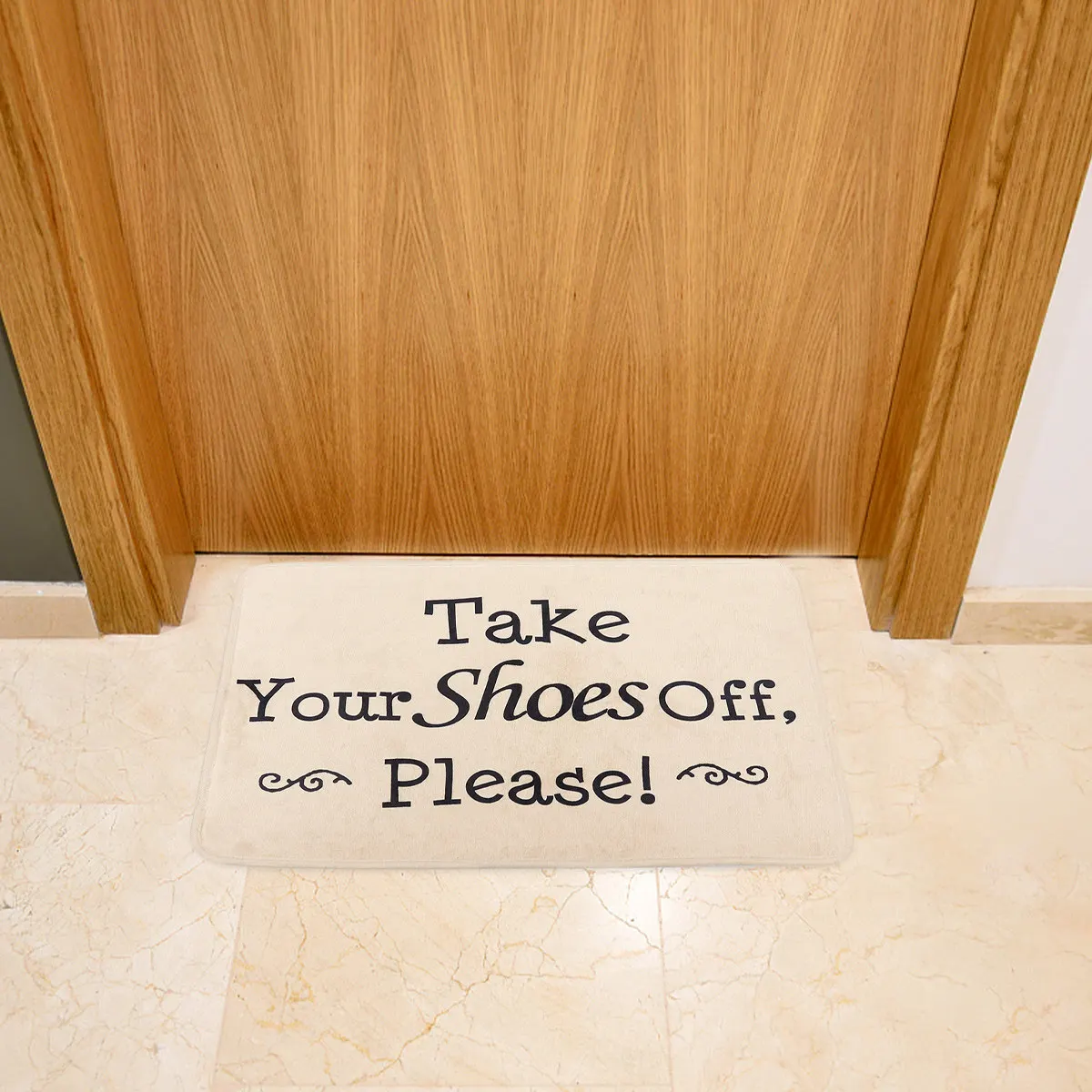 Premium Non-Slip Door Mat with Inspirational Phrase Water Absorbent Machine Washable for Entryway Bathroom Living Room Bedroom