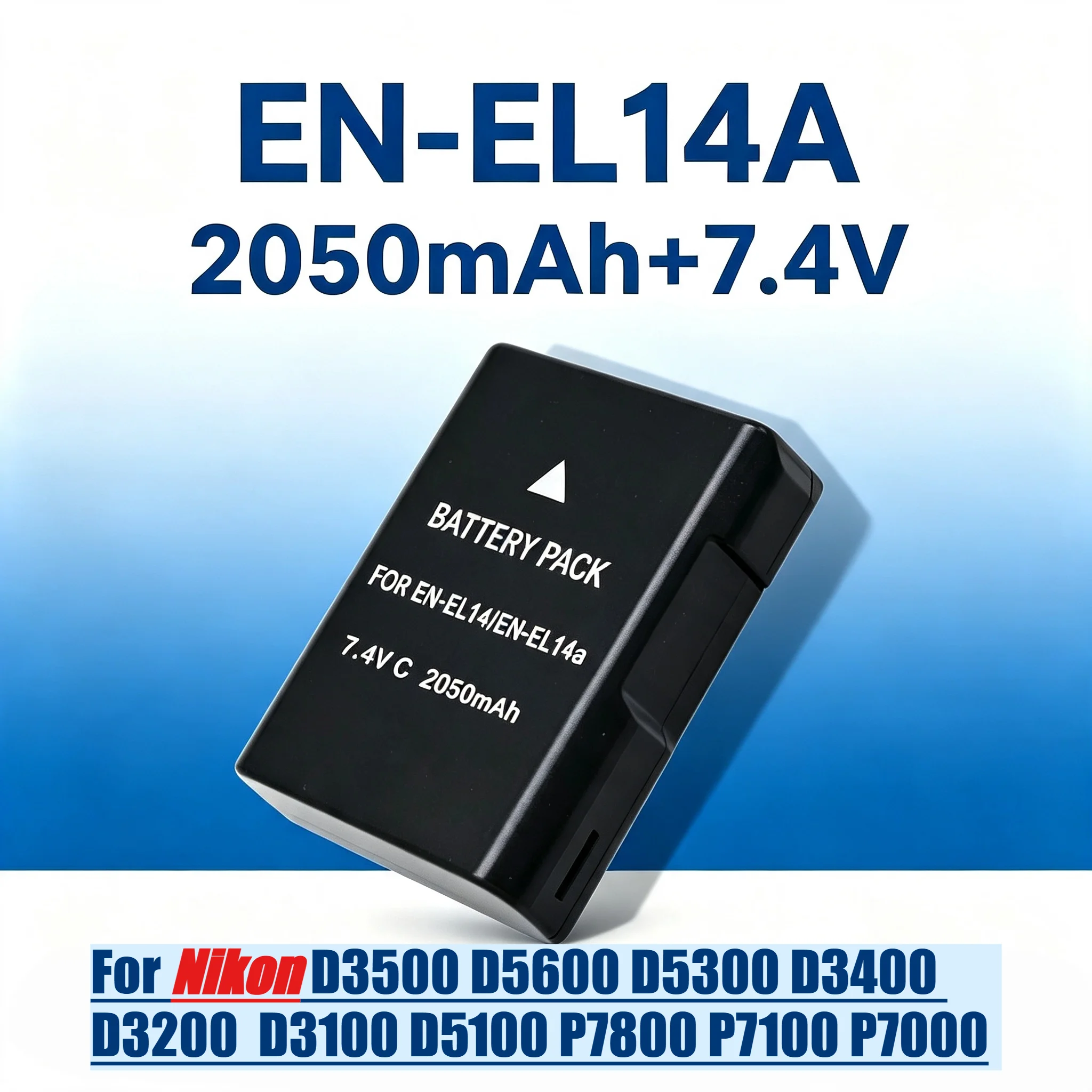 2050mAh EN‑EL14a Replacement Battery EN‑EL14 for Nikon D3500 D5600 D5300 D3400 D3300 D3200 D3100 D5100 P7800 P7700 P7100 Camera