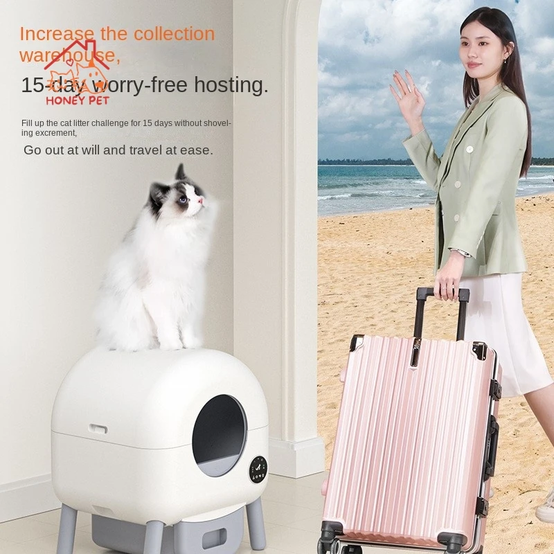 HONEY PET-Smart Cat Litter Box Automatic Cat Litter Box Small Volume Large Capacity App Control News Hot Sandbox For Cat