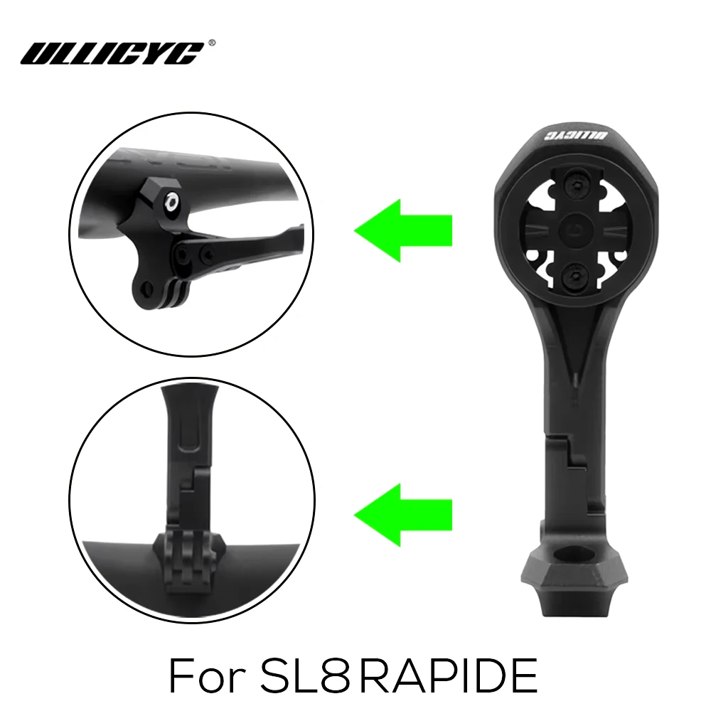 

For SL8 Rapide Integrated Handlebar Computer Mount Compatible With Gopro/GPS/Garmin/Bryton/Wahoo Aluminum Alloy