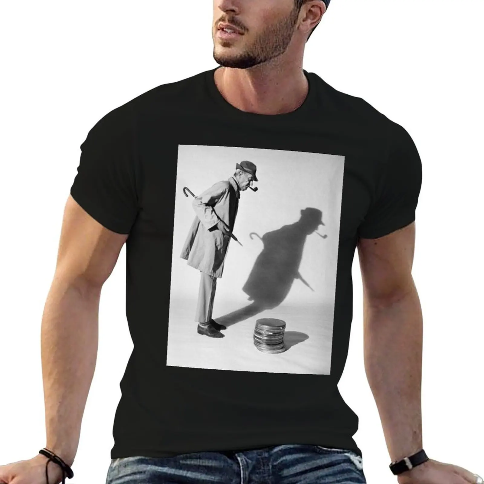 Jacques Tati Photo T-Shirt man t shirt cotton t shirts for man cotton soft mens graphic t shirts T-shirt