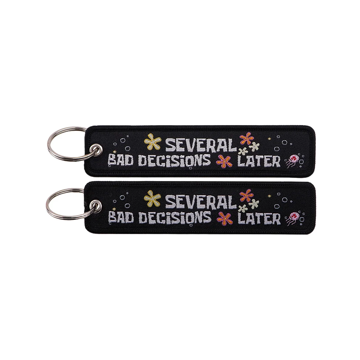 Funny Quotes Series Embroidery Key Fobs Keychain