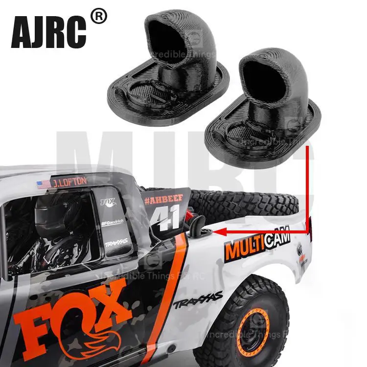 2 قطعة UDR نموذج محرك السيارة العادم الأنابيب ثلاثية الأبعاد الطباعة الذيل أنبوب العادم مدخل هواء ل 1:7 UDR 1:6 LOSI RC قطع غيار السيارات/الشاحنات