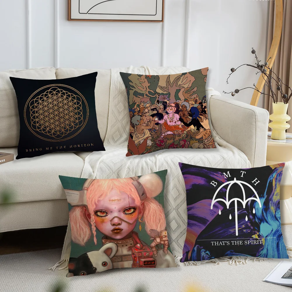 B-Bring Me the H-Horizon Post Human Nex Gen Fronha Capa de almofada para sofá de sala de estar adequada para decoração de quarto de casa
