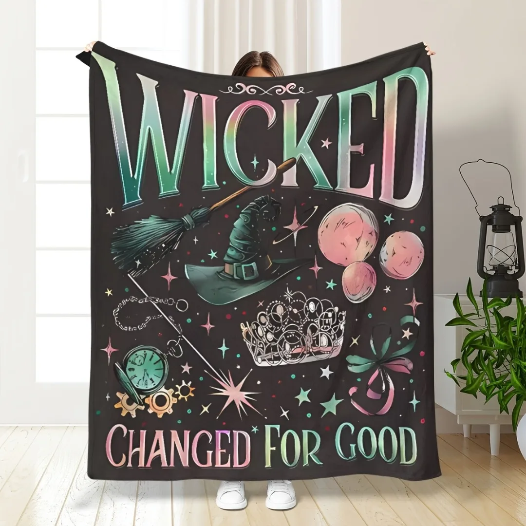 1 قطعة بطانية الهالوين المطبوعة الشريرة لكرسي الأريكة بطانية ناعمة صديقة للبشرة 2025 جديد لتزيين المنزل والهالوين