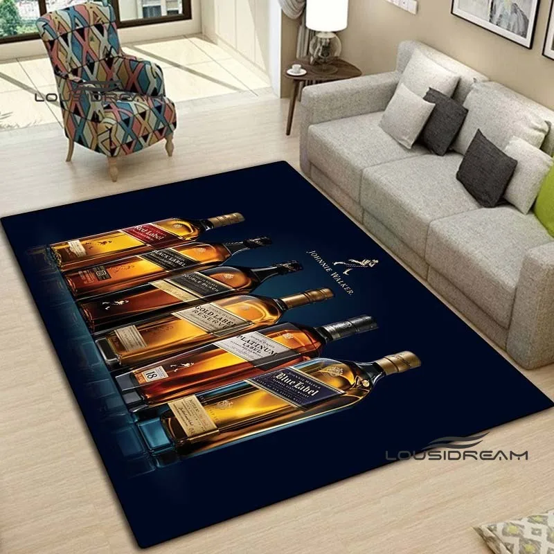 

Classic whisky Johnnie Walker carpet and rug bar living room bedroom Large area soft carpet study porch bedside non-slip mat