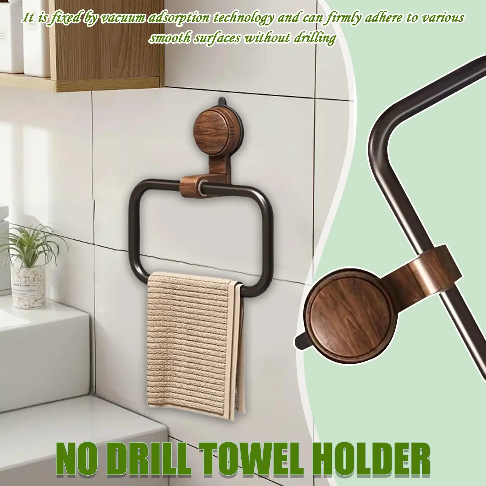 

Кольцо для полотенец, вешалка для полотенец, вакуумный держатель на присоске, без сверла, современный декор, аксессуары для ванной комнаты для дома, отеля, ресторана