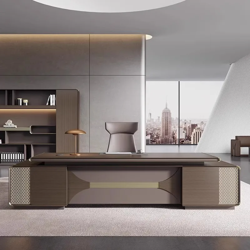 

2.8 Meters High-end Desk, President Table, Modern Designer Boss Table, Light Luxury Atmosphere, Office Desk