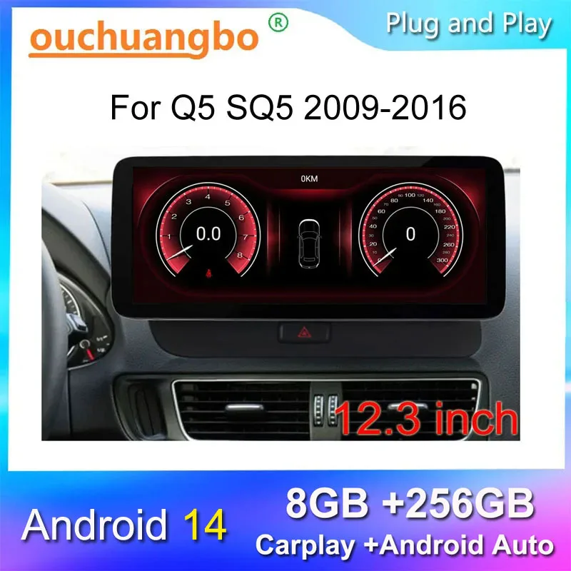 Ouchuangbo Radio Recorder For 12.3 Inch Q5 SQ5 2009-2016 Stereo GPS Navigation Multimedia Player Carplay Android All In One