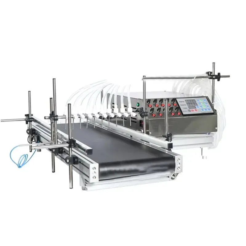 Double Automatic Small Round Plastic Bottles Essential Oil Perfume Juice Liquid FiIlling Machine With Conveyor