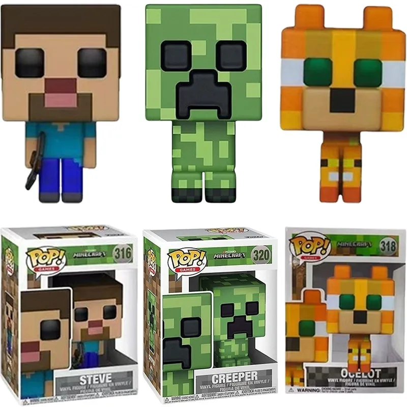 Minecrafted Creeper аниме фигурка модель орнамент Steve фигурка для взрослых и детей коллекция модель куклы игрушки украшение для рабочего стола подарок