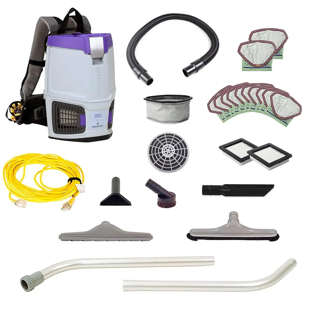 

3 Commercial Backpa Vacuum With Restaurant Tool Kit, 3 Qt, Corded