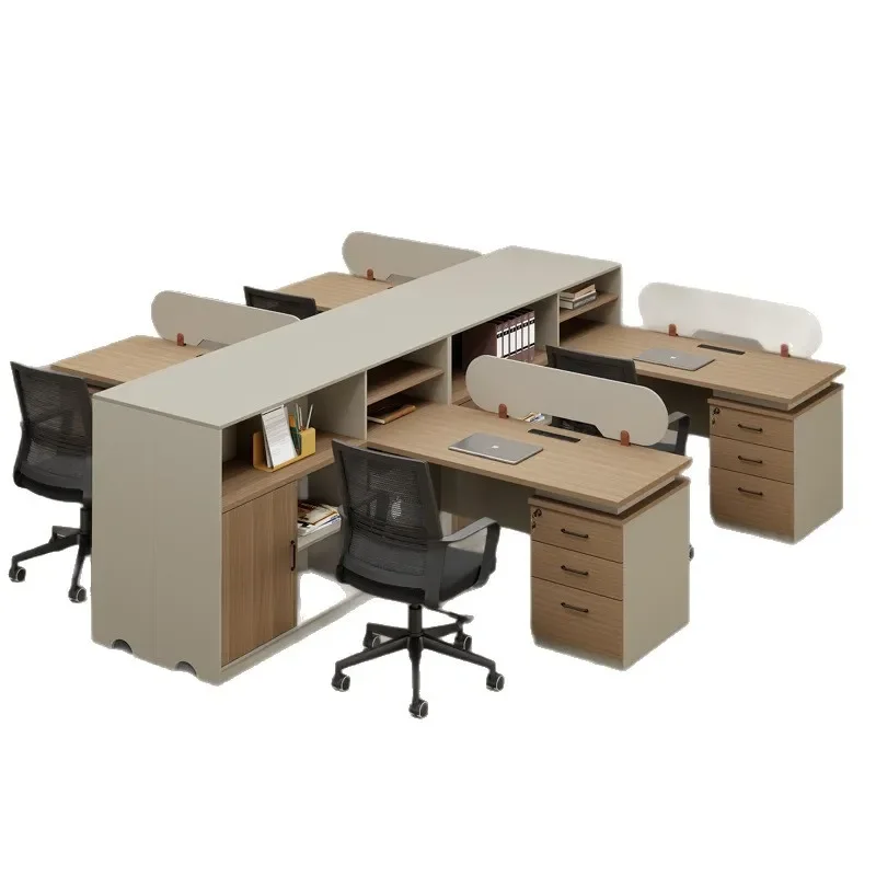 for Staff Office Desk and Chair Combination Screen Workstation 1 Person Double Finance Desk Office Furniture