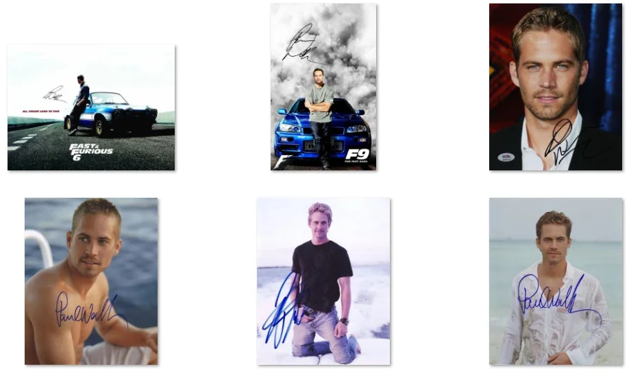 10Style Choose Paul Walker Signed Canvas POSTER ,Home Decor Wall art painting