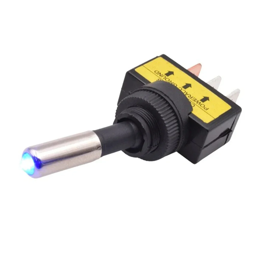 Automotive 12mm For Toggle Switch with LED SPST ON OFF 2 Position 3 Pin 12/24V DC Panel Mount Compatible with Electrical Systems