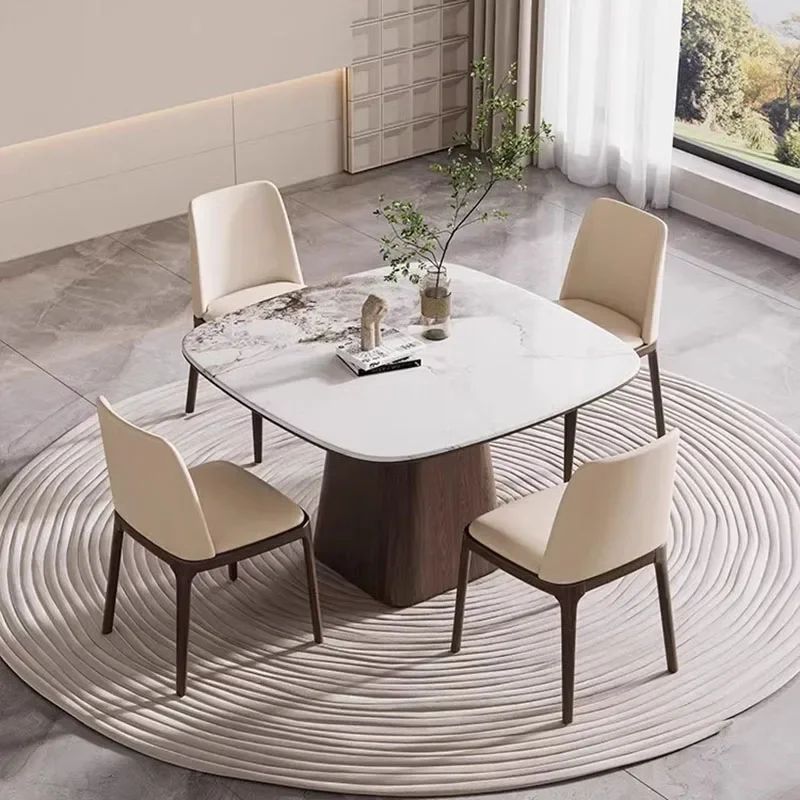 Design Luxury Dining Table Waterproof Minimalist Relaxing Rectangle Dining Table Nordic Living Mesa Comedor Home Furniture