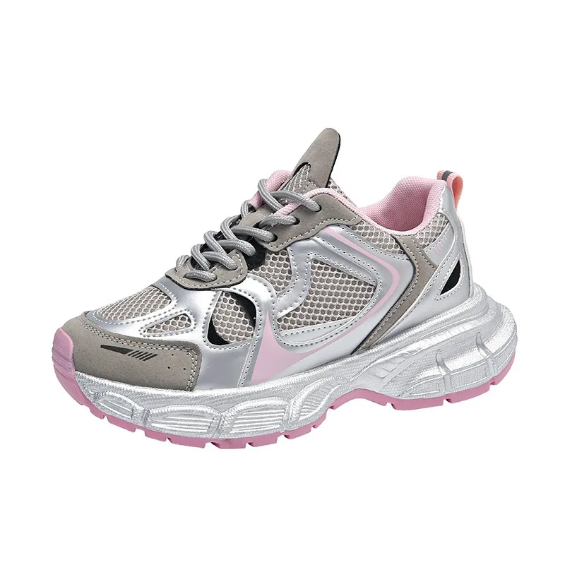 Silver Ins Running Shoes para mulheres, tênis casuais, elegante, respirável, estilo clássico, fábrica de gemas personalizadas, quente