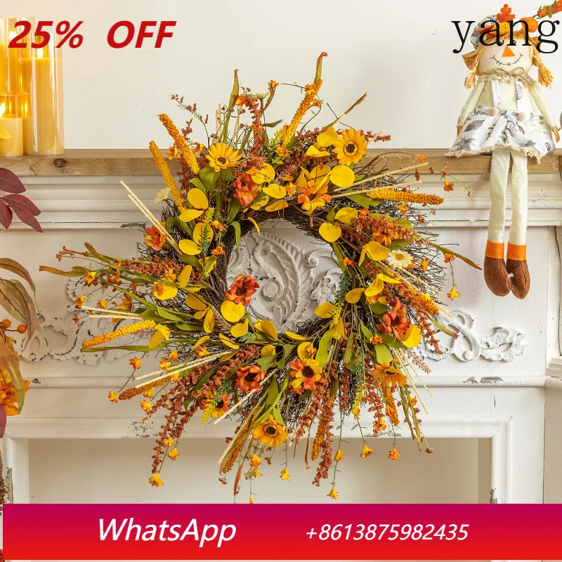

LH Harvest Festival Thanksgiving simulation garland home front door door hanging courtyard front porch decoration