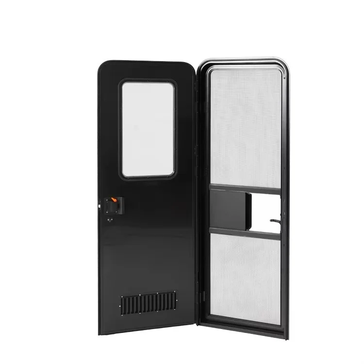 Safe Aluminum Alloy RV Single Point Door Customizable Size RV Caravan Entry Door