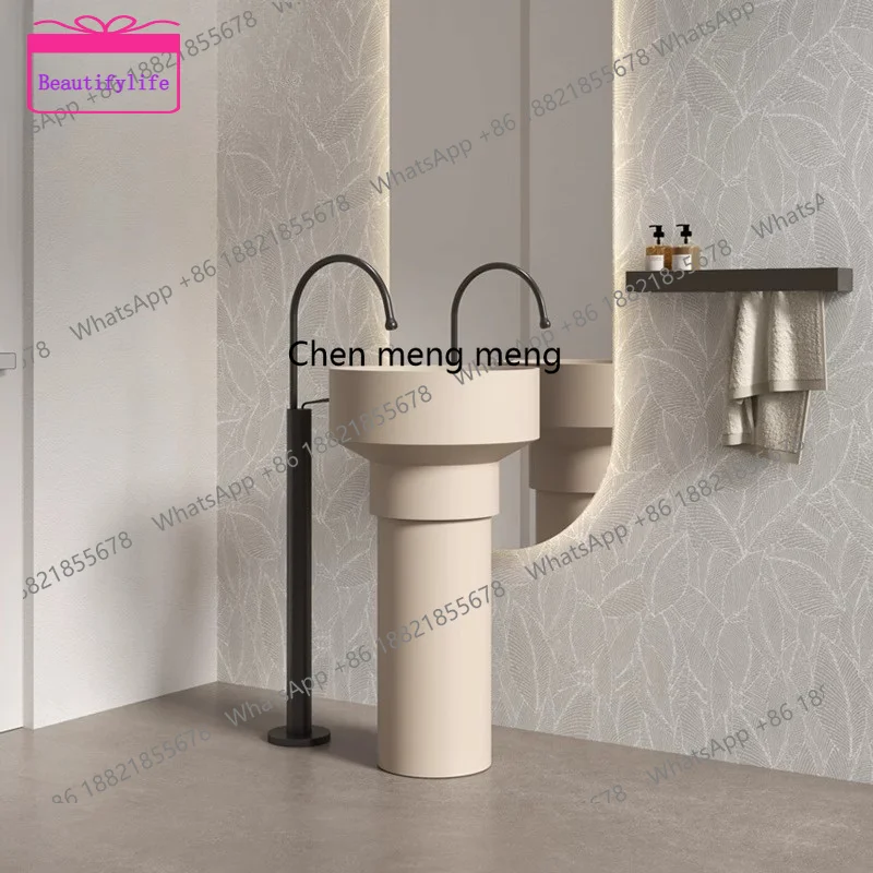 

YL Bathroom integrated floor-to-ceiling washbasin artificial stone, household balcony outdoor column basin