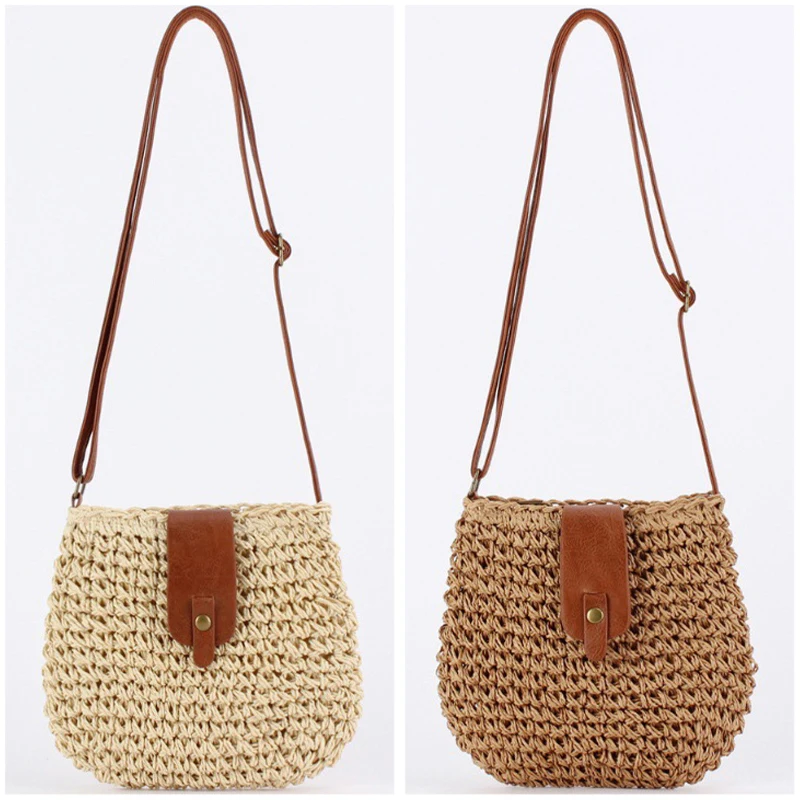 

Summer Grass Woven Bag for Women Beach Crossbody Bag Designer Shoulder Bag Small Flap Purses and Handbags Woven Straw New Trend