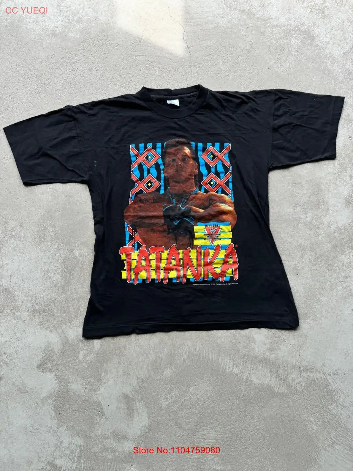 92 tatanka vintage t camisa wwf 1992 vintage lavado confortável ligeiramente topo para uso diário versátil moda elegante unisex