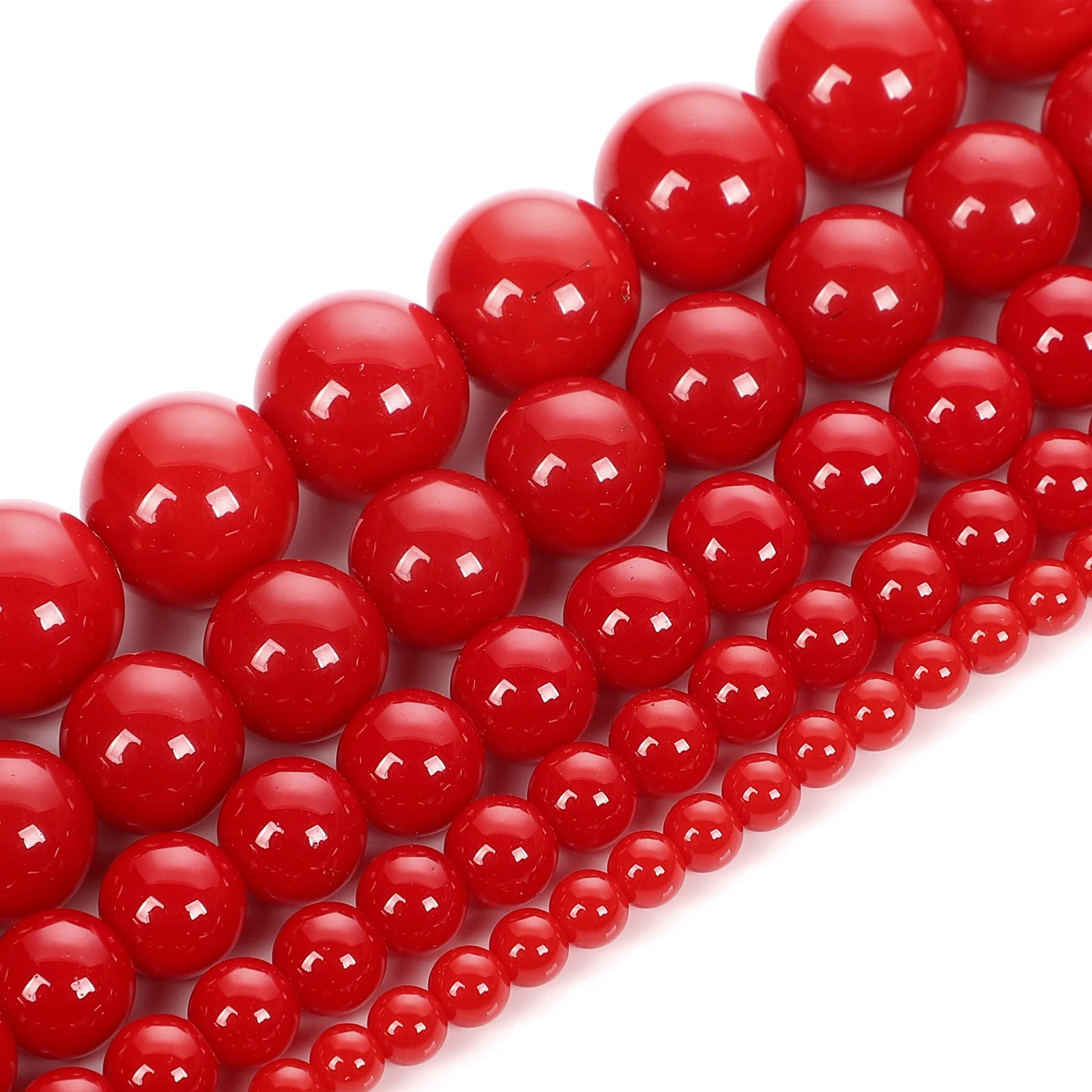 Red Coral Stone Beads Round Loose Spacer Beads for Jewelry Making DIY Charms Bracelet Necklace Accessories 6 8 10mm