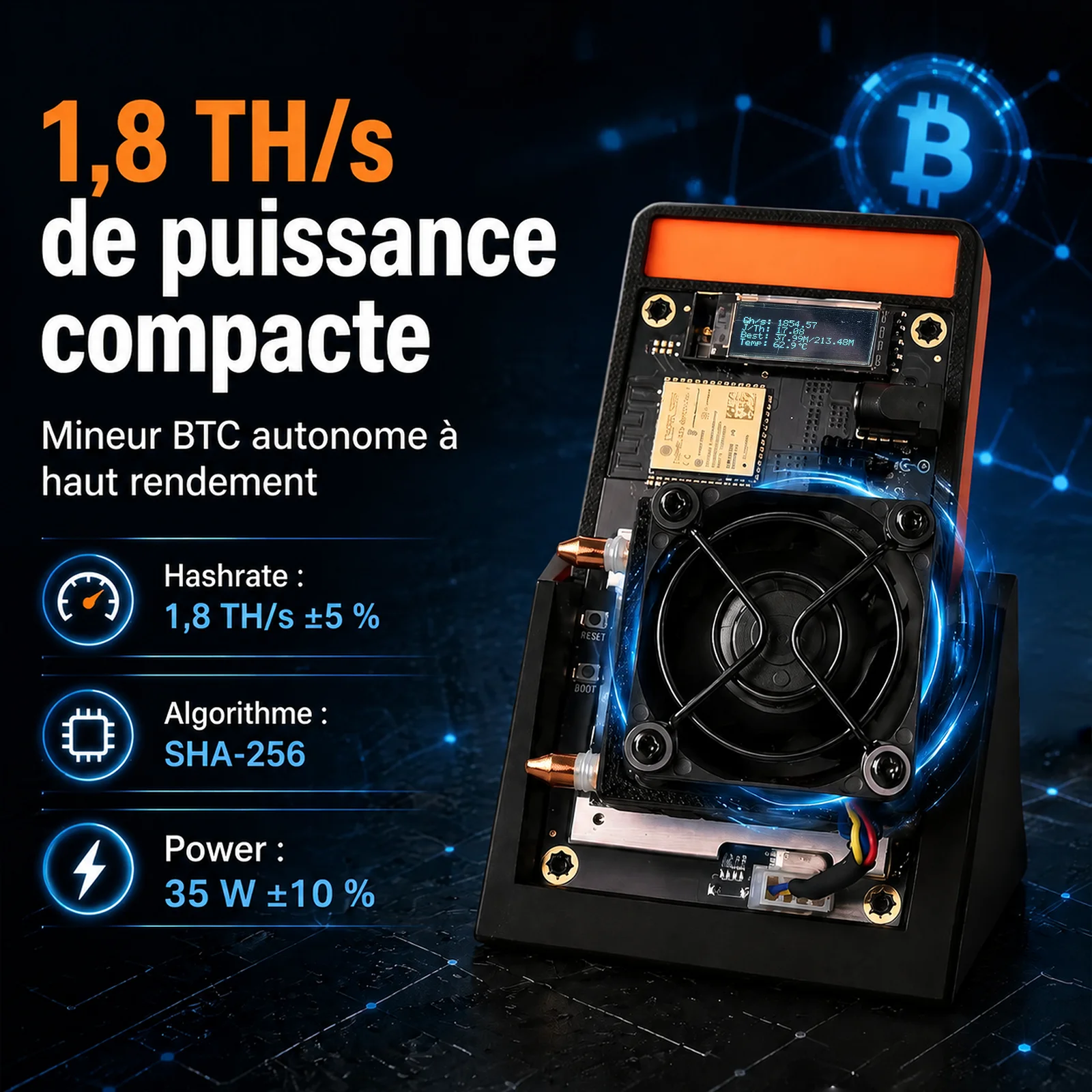 Image of LuckyMiner Gamma 602 Bitcoin Miner 1,7~1,8 TH/s SHA256 ASIC Kryptomaschine Ultra-Niedriger Stromverbrauch 30W Leiser Heim-Mining 2026 Neues Modell