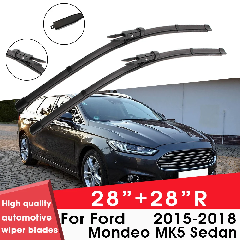 

Car Wiper Blade Blades For Ford Mondeo MK5 Sedan 2015-2018 28"+28"R Windshield Windscreen Clean Rubber Silicon Cars Wipers