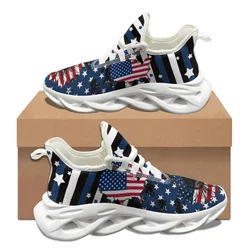 American Country Flag Eagle Pattern Women Male Autumn Winter Tennis Shoes Outdoor Work Breathable Convenient Soft Flats Sneakers