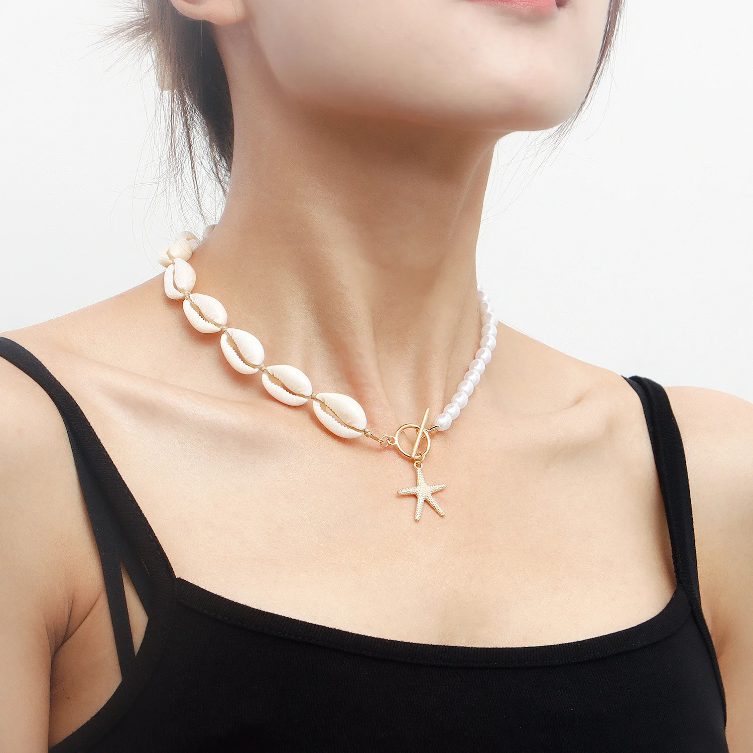 Women Beach Bohemian Shell Jewelry Set Earring Bracelet Necklace