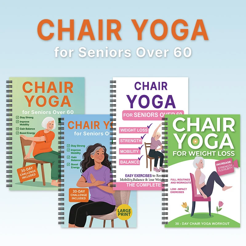 30-Day Chair Yoga For Weight Loss Spiral Notebook, Daily Home Workouts For Seniors Beginners Adults, Simple Illustrated Guide
