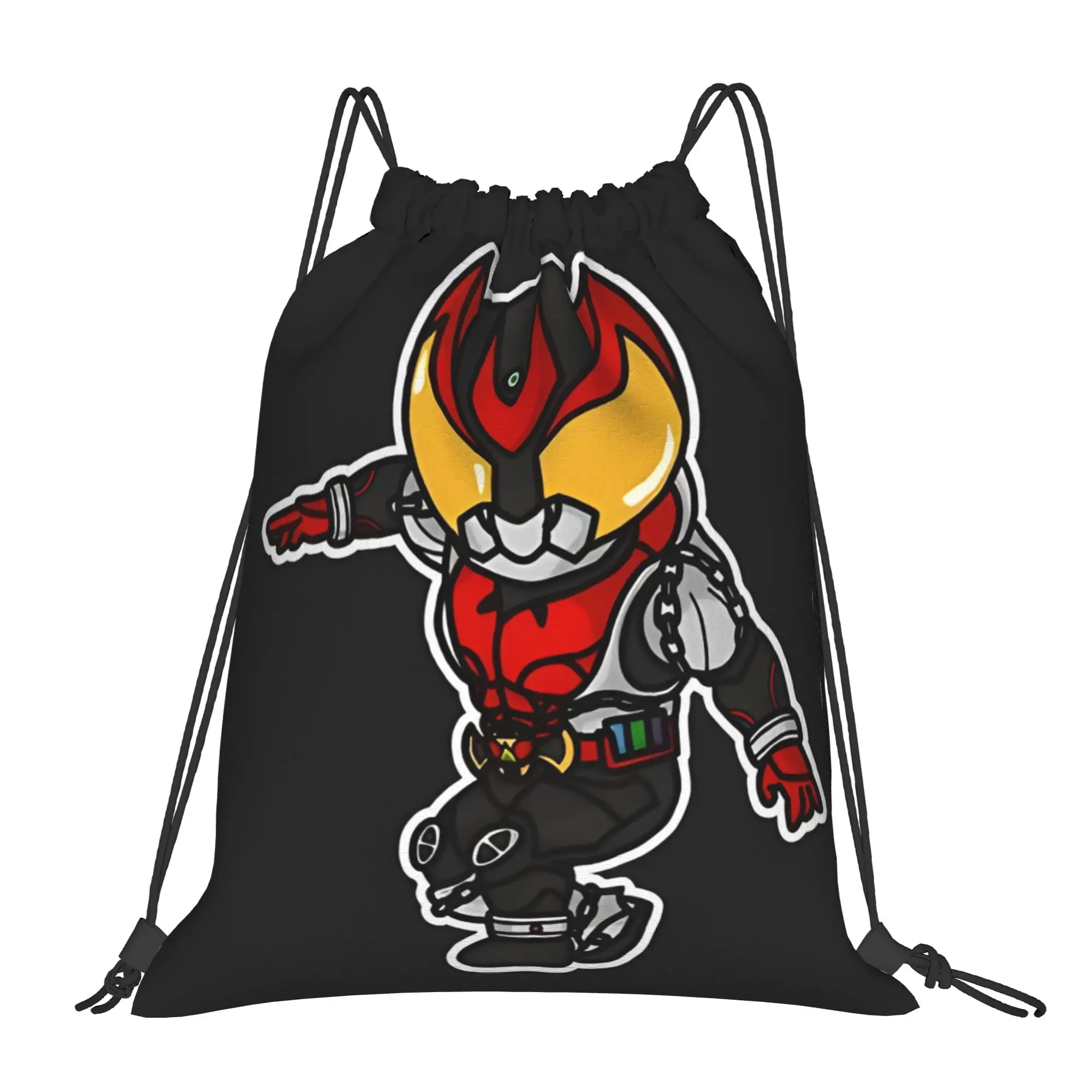 For travel Pouch Kamen Rider Kiva Chibi Style Kawaii  Kawaii Drawstring Bags School Shoe Clothes Storage Teen Portable Rucksack