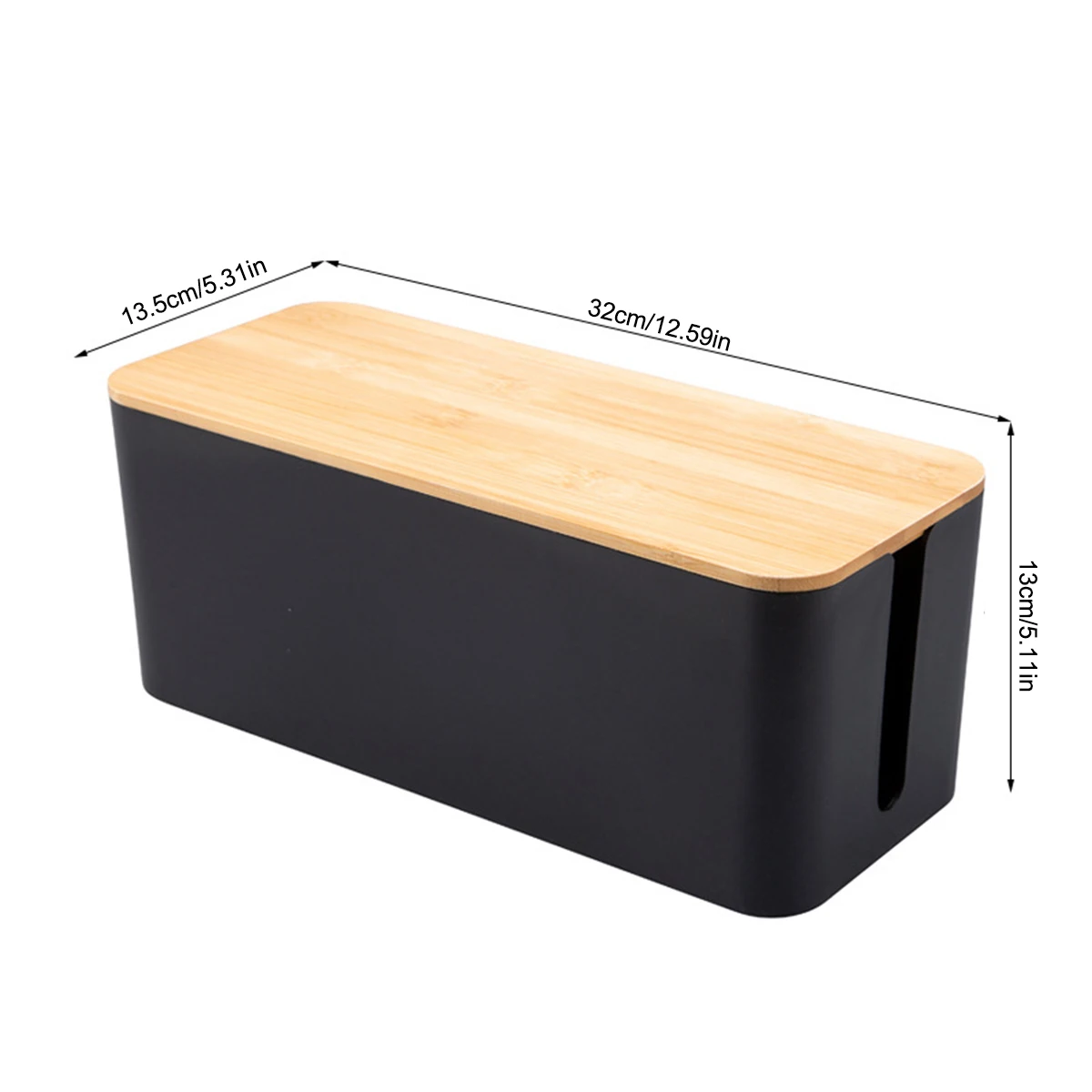 Cable Storage Box Wooden Power Line Storage Case Dustproof Charger Socket Organizer Wire Case Home Cable Winder Organizer