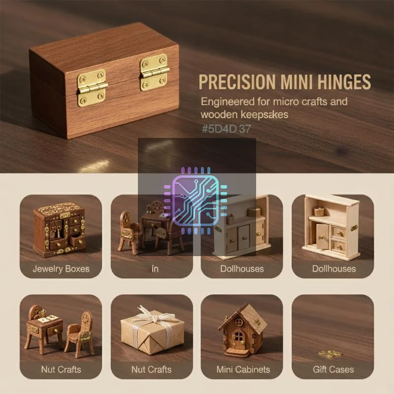 25Pcs Mini Metal Hinge 8x10mm Small Hinge For Wooden Box Model Dollhouse Cabinet DIY Craft Furniture Parts