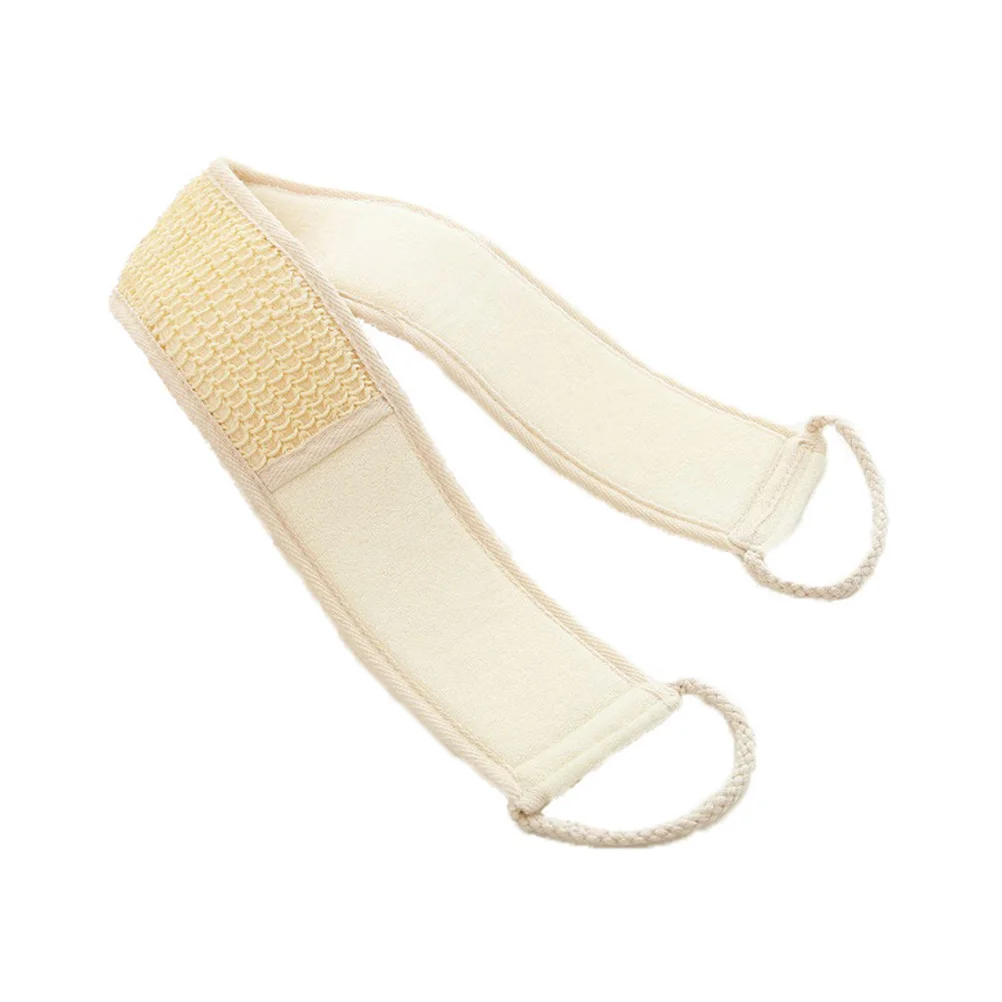 

Natural Cotton Linen Long Strip Bath Towel Exfoliating Back Scrubber Beige Pull Shower Body Cleanser Long Strip Bath Towel