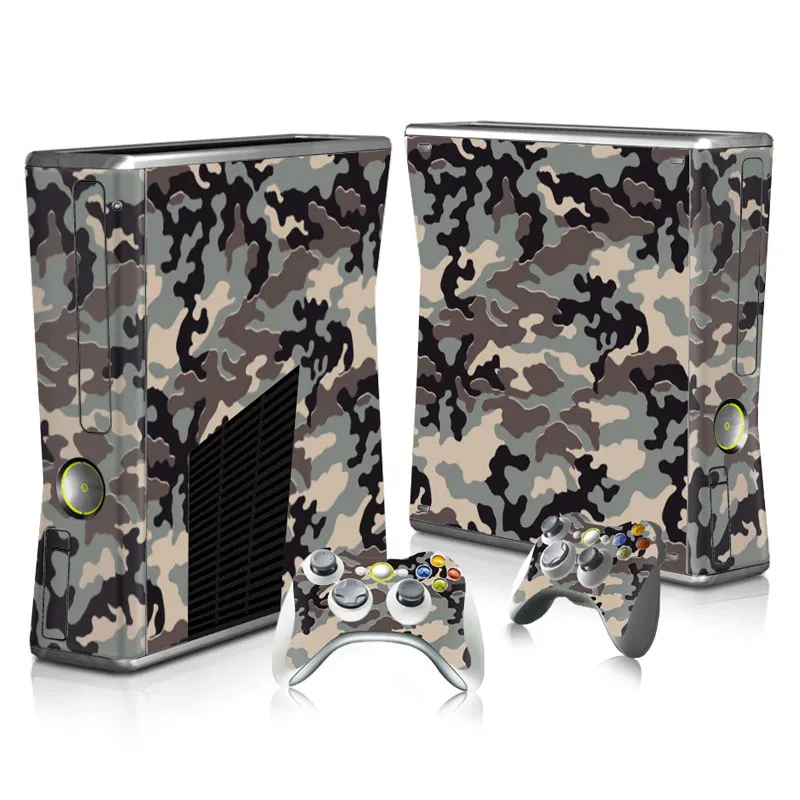 Camo designs Best selling game Skin Sticker for Xbox 360 Slim Console and Controllers Decal Skin Sticker