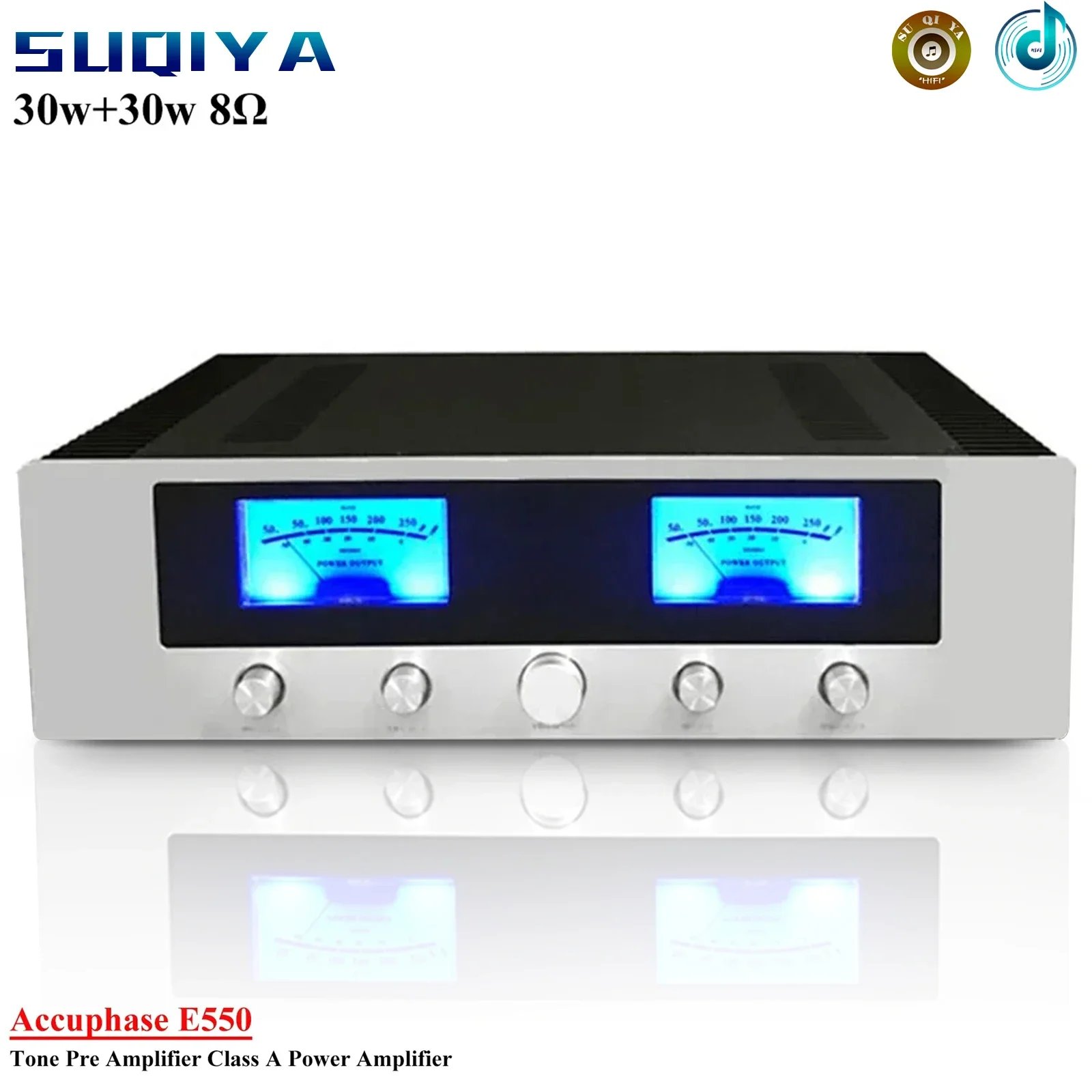 

30w*2 Replica Accuphase E550 Class A Power Amplifier with Tone Preamplifier High Power RCA XLR Vu Meter HIFI Audio Amplifier