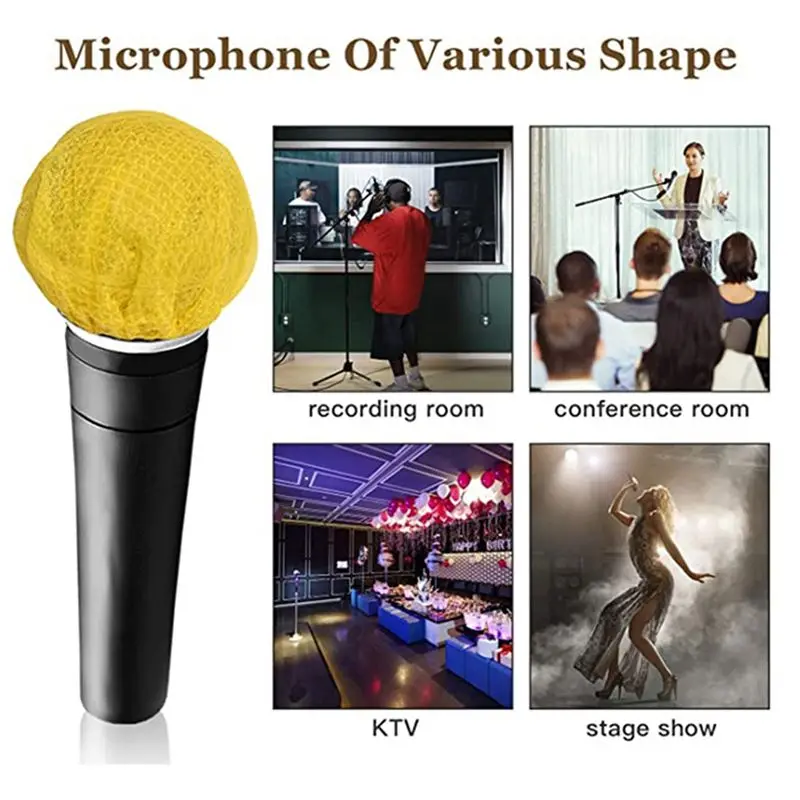 Fashion ~ 300 أغطية ميكروفون غير منسوجة للاستعمال مرة واحدة، أغطية ميكروفون للزجاج الأمامي معبأة بشكل فردي ونظيفة وعديمة الرائحة #1