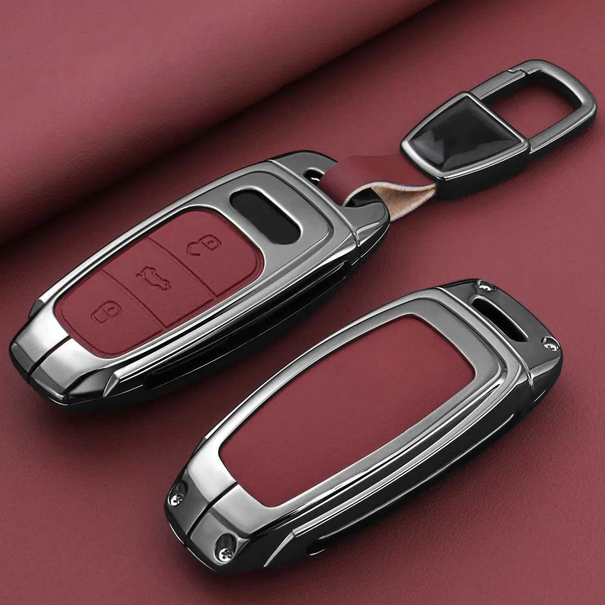 

Zinc Alloy Leather Car Key Fob Case Cover For Audi S3 Q8 A3 A6 A7 Q7 S6 S7 S8 A8