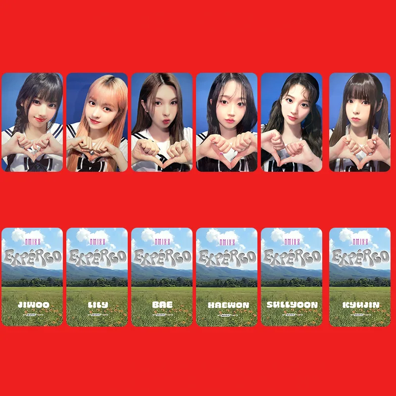 6Pcs/Set Kpop Idol NMIXX MMT Lomo Cards Photocards EXPERGO Photo Card Postcard For Fans Collection