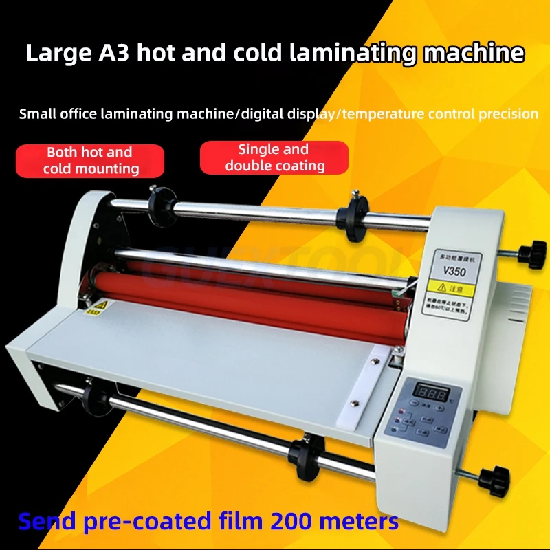 V350 Hot Laminating Machine Photo Album Electronic Temperature Control  Laminating  Hot Laminating Machine Film Pressing Machine