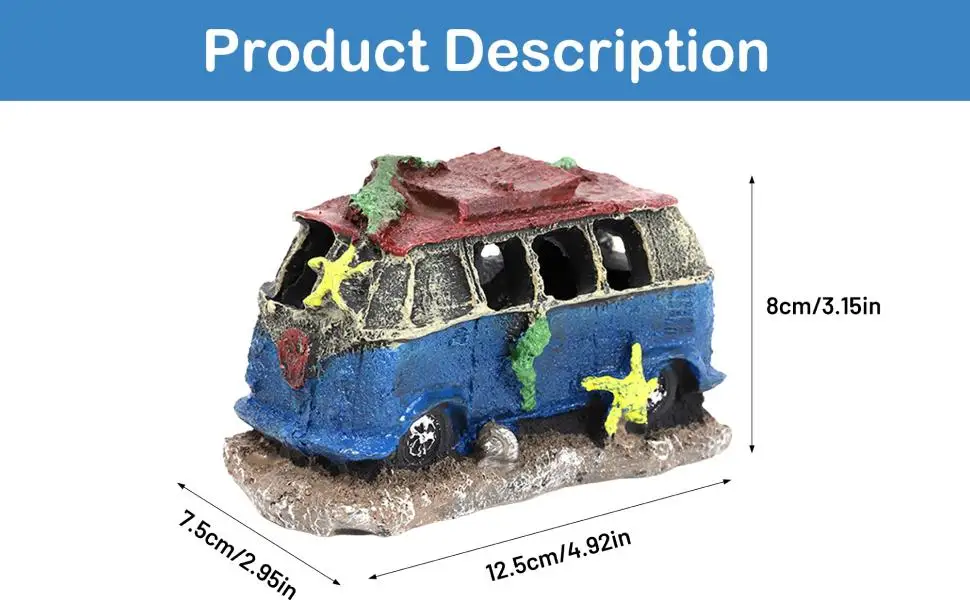 Decoración acuario coche accidentado – cueva camarones - imagen 5