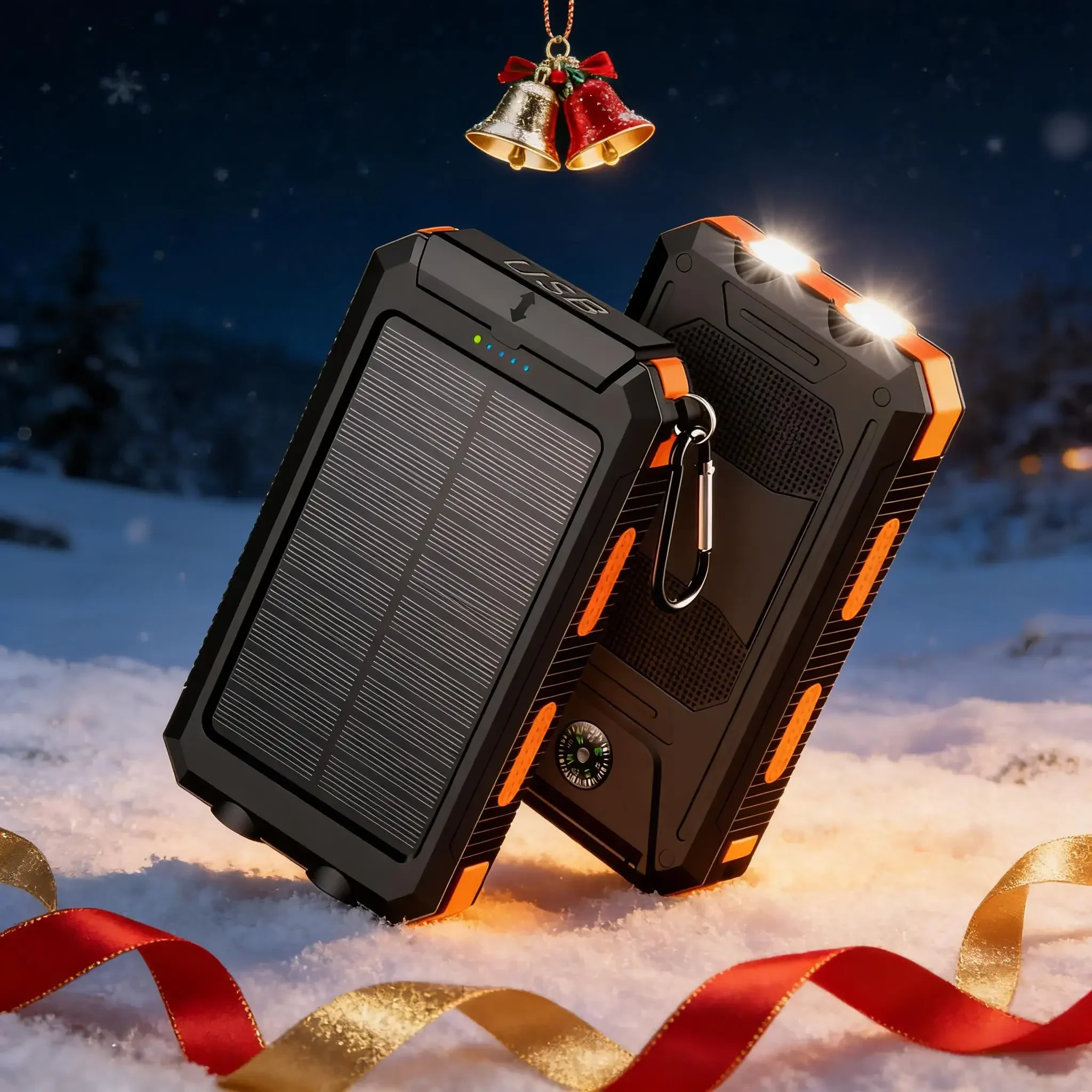 

Портативный аккумулятор на солнечной батарее емкостью 10000 мАч со светодиодной подсветкой компаса, аварийное зарядное устройство для кемпинга и пешего туризма