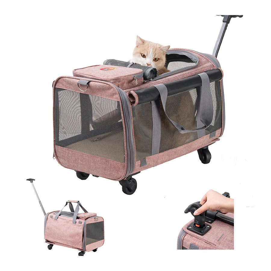 

Best portable pet luxury travel bags pet dog carrier bag trolly bag