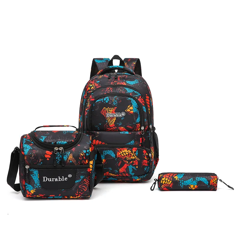 

Children School Bags for Boys Set Schoolbag Primary Book Bag School Backpack with Lunch Bag 3Pcs Kids Waterproof Travel Rucksack