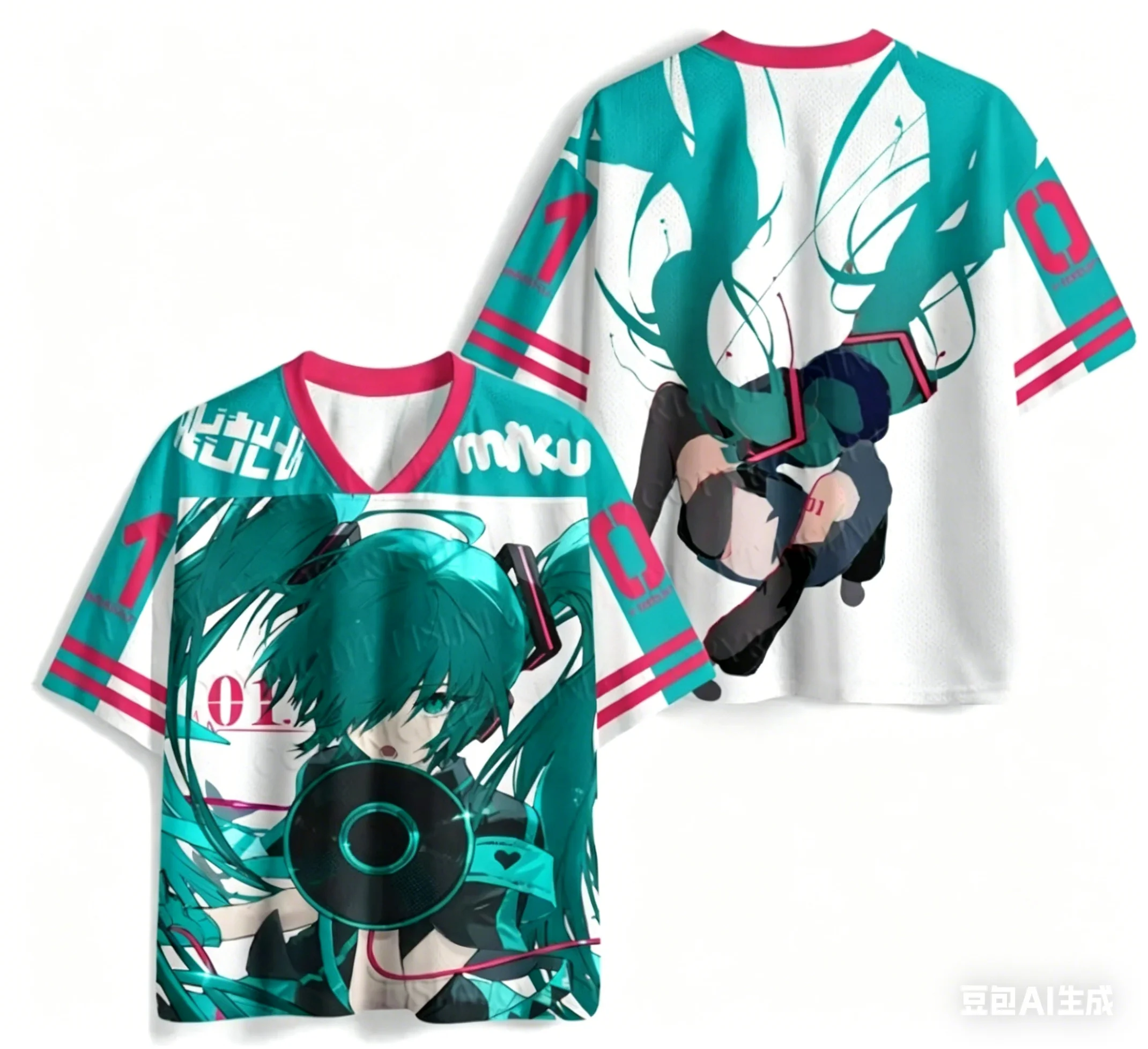 

Adult and Children's Hatsune Miku Support 3D Print American-style Jersey T-shirt, Fun Illustration Y2K, Shorts Friend